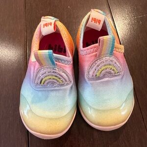 Bibi Toddler Pink Comfortable Rainbow Sneakers Size 4